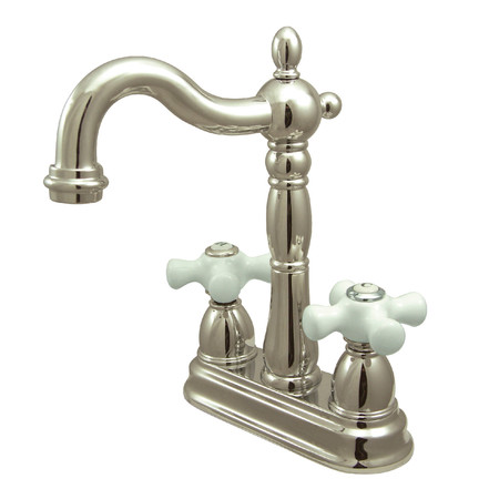 KINGSTON BRASS Bar Faucet W/out Pop-Up Rod, Polished Nickel KB1496PX